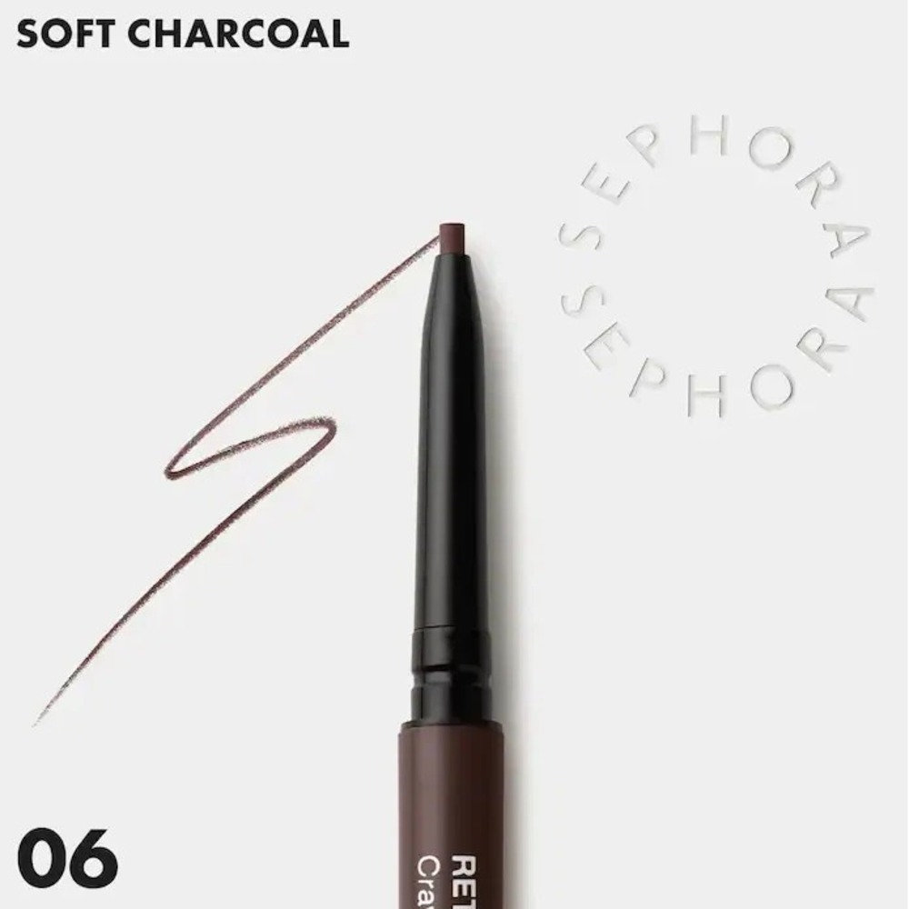 Sephora Soft Charcoal Retractable Eye Brow Pencil - Waterproof